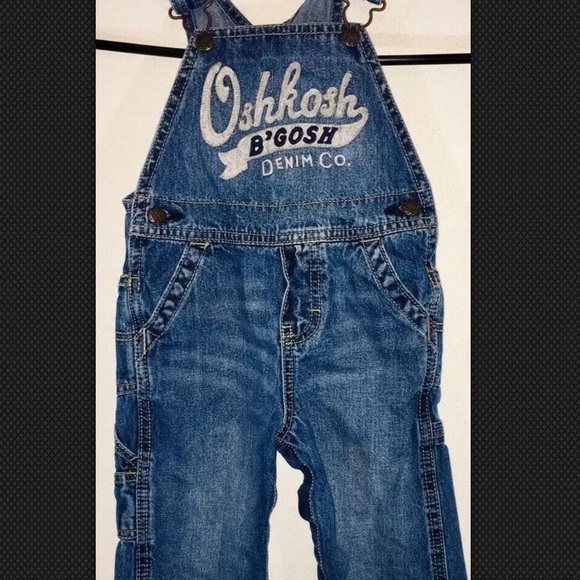 OSHKOSH SIZE 18 MONTH JEAN BIB OVERALLS VESTBAK - Picture 1 of 6